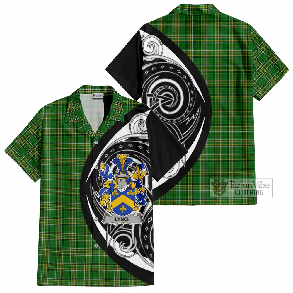 Tartan Vibes Clothing Lynch Irish Clan Short Sleeve Button Shirt Celtic Circle Style