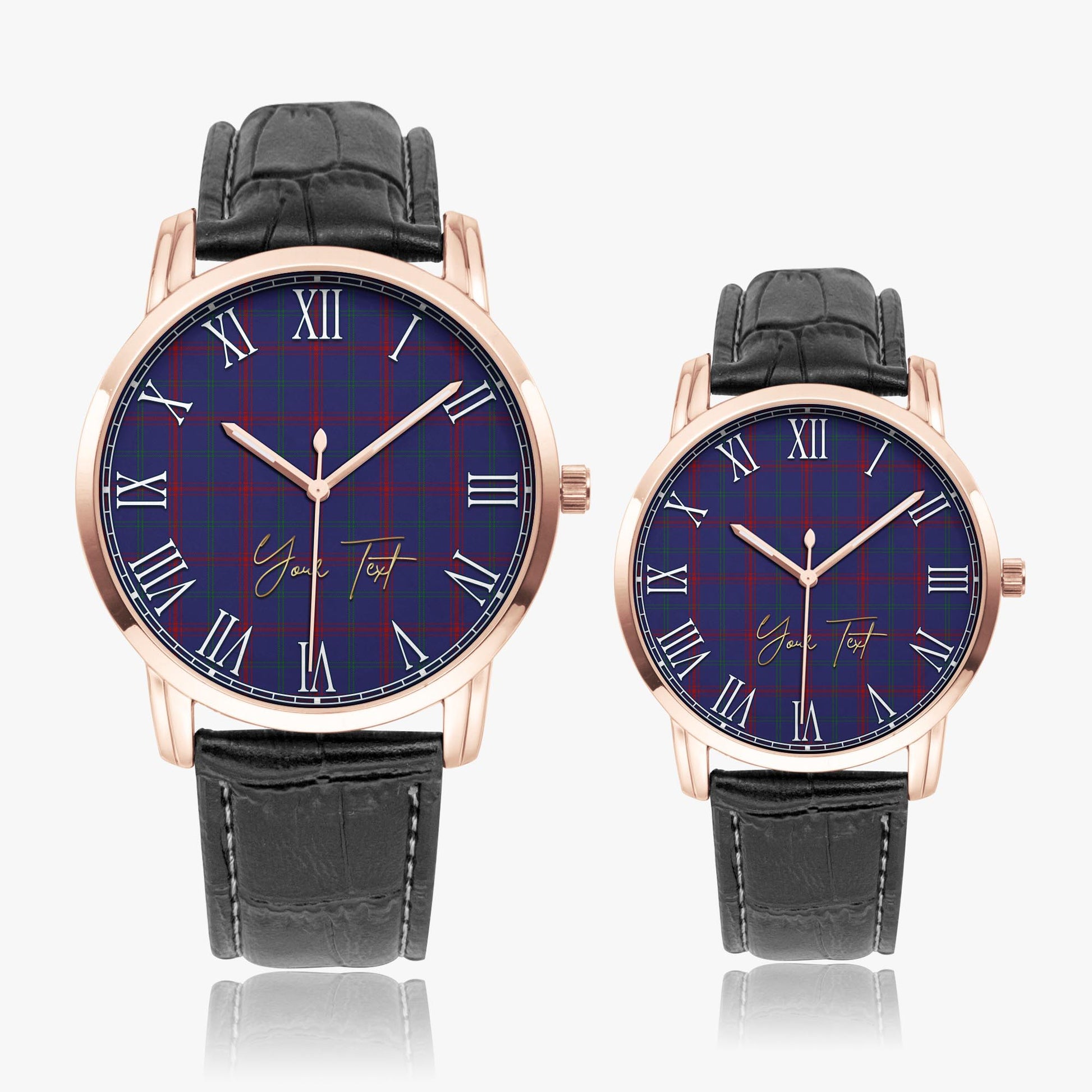 Lynch Tartan Personalized Your Text Leather Trap Quartz Watch - Tartan Vibes Clothing