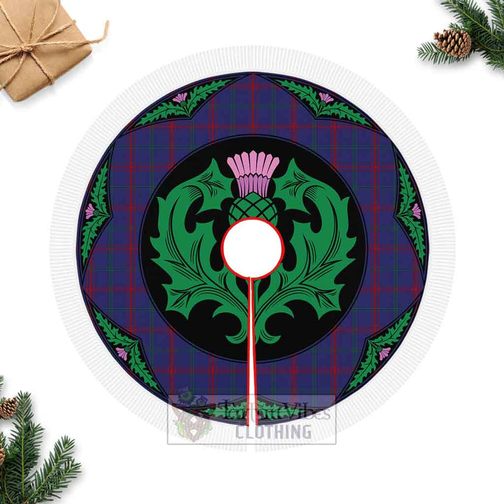 Lynch Tartan Christmas Tree Skirt Scottish Thistle Style Fringed Tree Skirts - Tartan Vibes Clothing