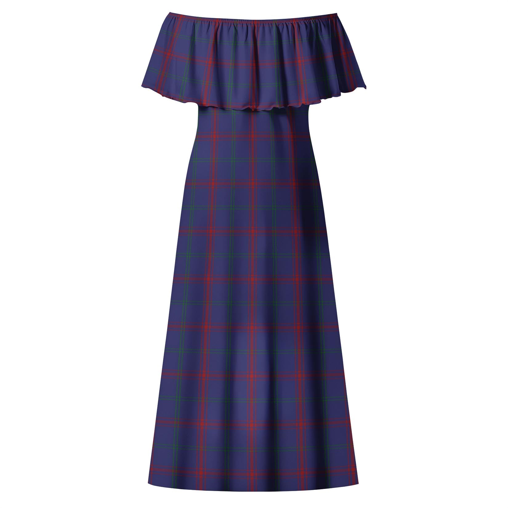Lynch Tartan Off Shoulder Long Dress - Tartan Vibes Clothing