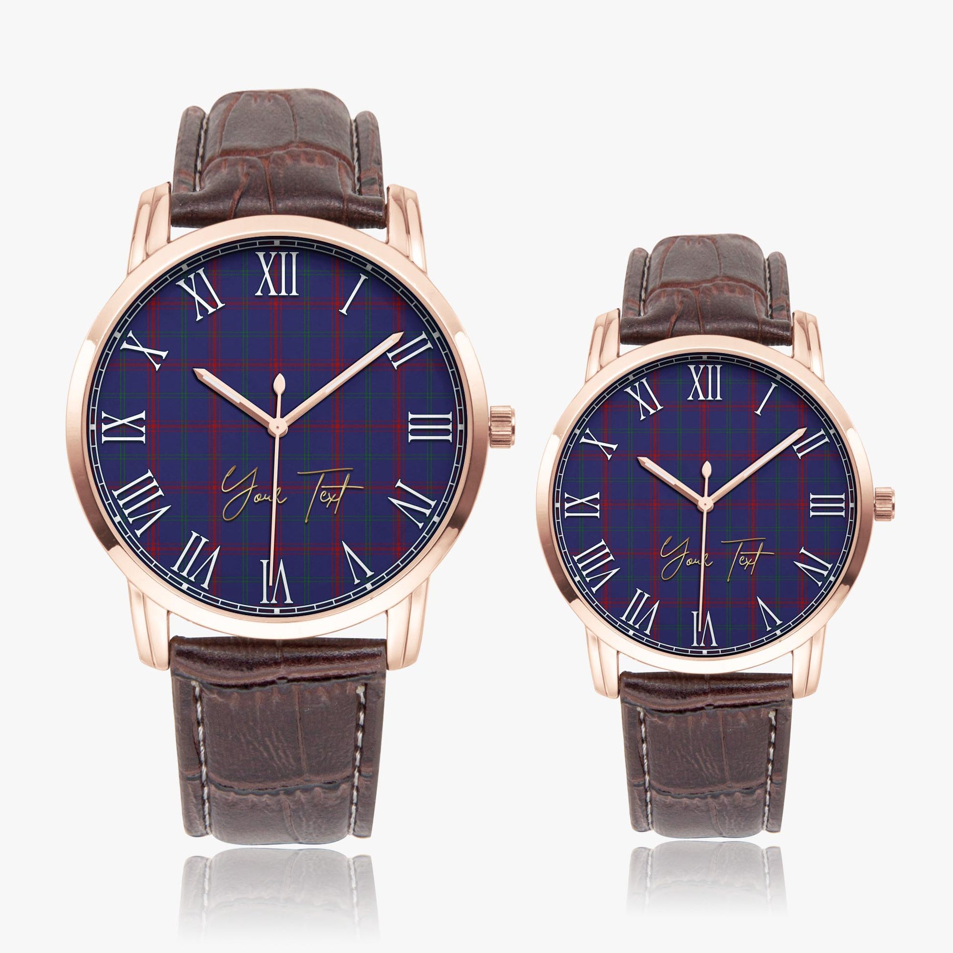 Lynch Tartan Personalized Your Text Leather Trap Quartz Watch - Tartan Vibes Clothing