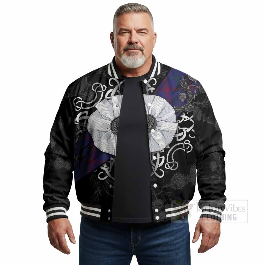 Lynch Tartan Baseball Jacket Jacobite White Rose - Tartan Vibes Clothing
