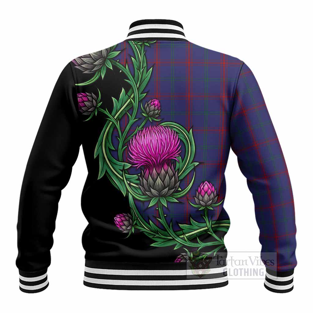 Lynch Tartan Baseball Jacket Resilient Scottish Thistle - Tartan Vibes Clothing