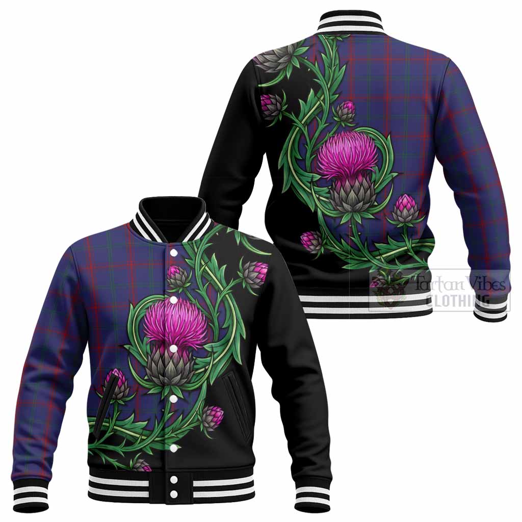 Lynch Tartan Baseball Jacket Resilient Scottish Thistle - Tartan Vibes Clothing
