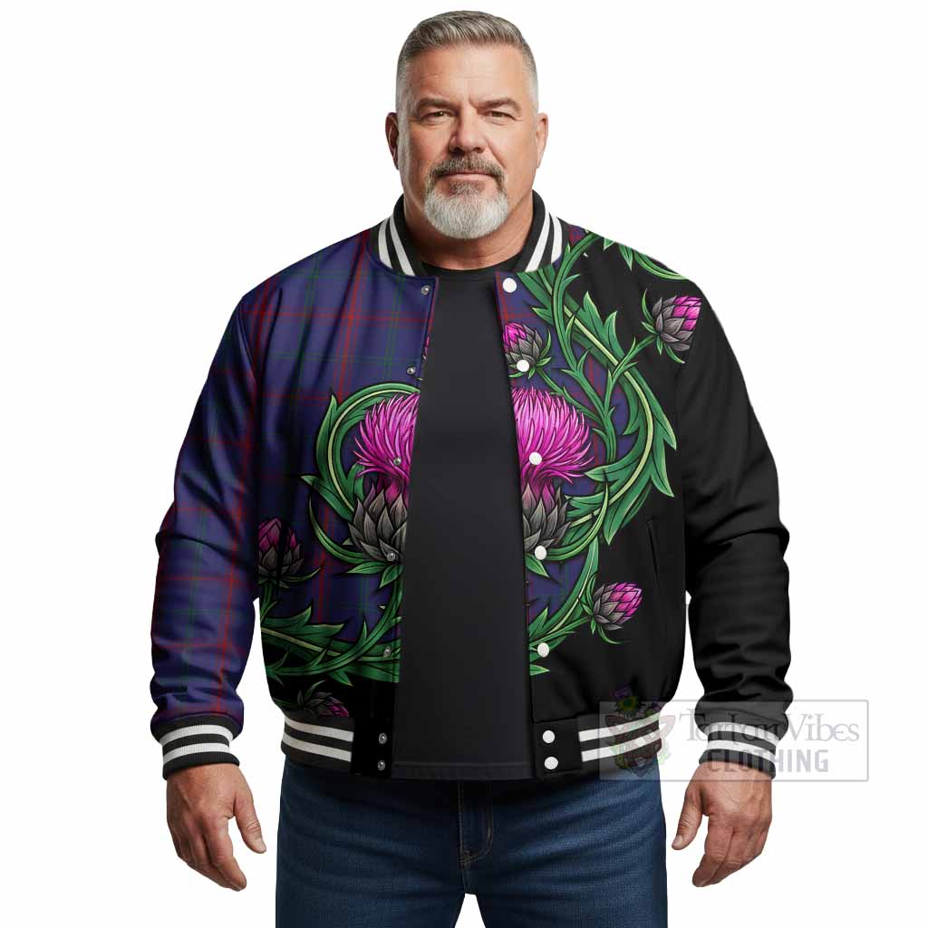 Lynch Tartan Baseball Jacket Resilient Scottish Thistle - Tartan Vibes Clothing
