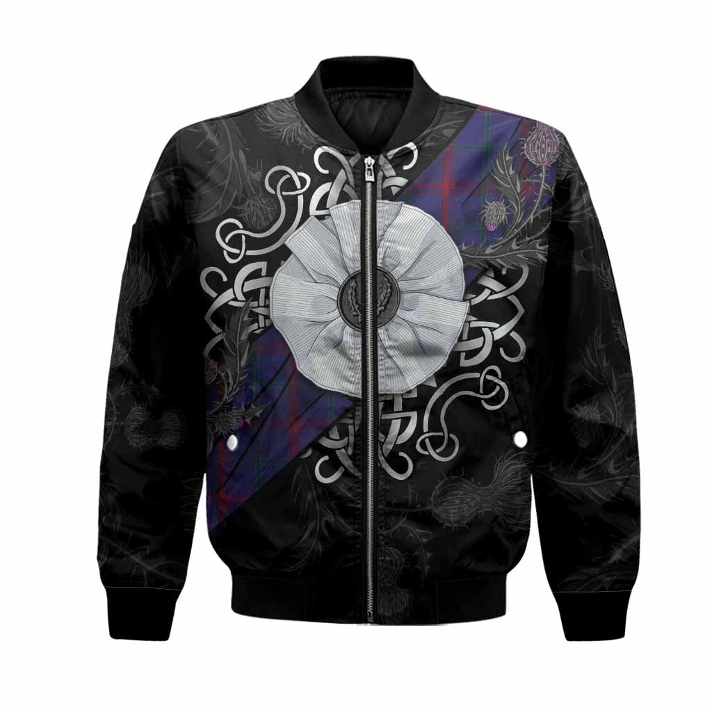 Lynch Tartan Bomber Jacket Jacobite White Rose Unisex Black - Tartan Vibes Clothing
