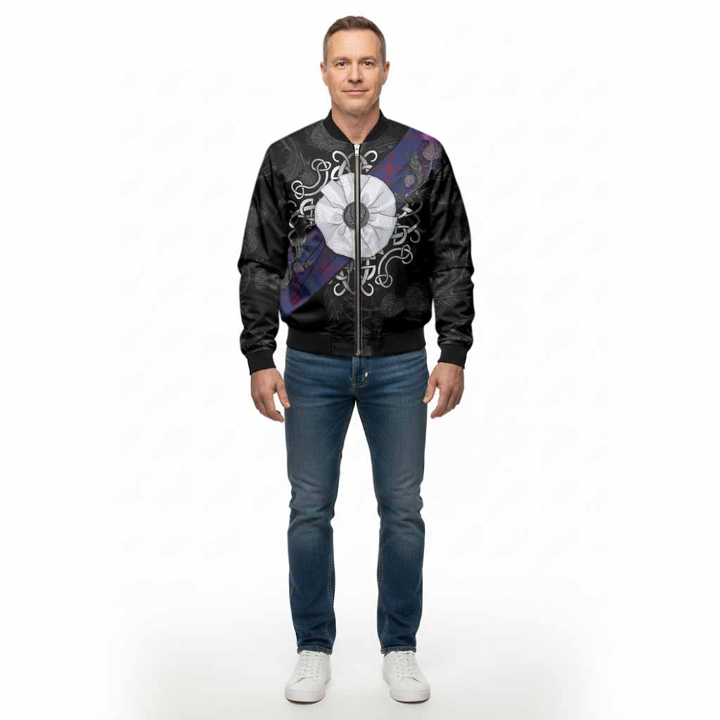 Lynch Tartan Bomber Jacket Jacobite White Rose - Tartan Vibes Clothing