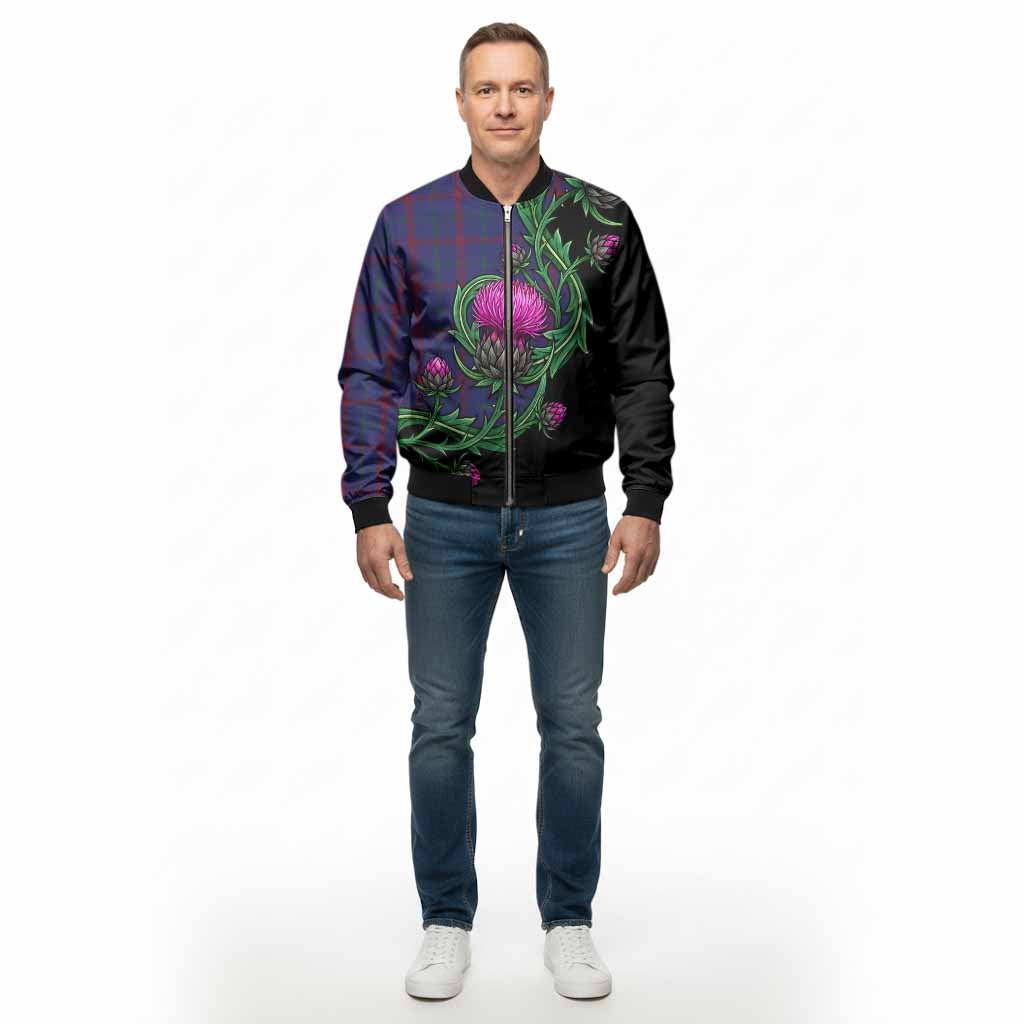 Lynch Tartan Bomber Jacket Resilient Scottish Thistle - Tartan Vibes Clothing