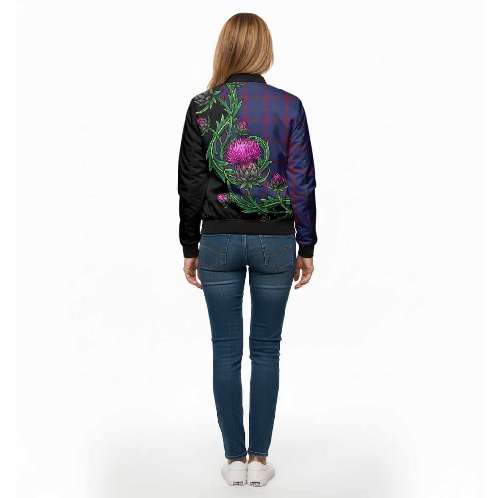 Lynch Tartan Bomber Jacket Resilient Scottish Thistle - Tartan Vibes Clothing