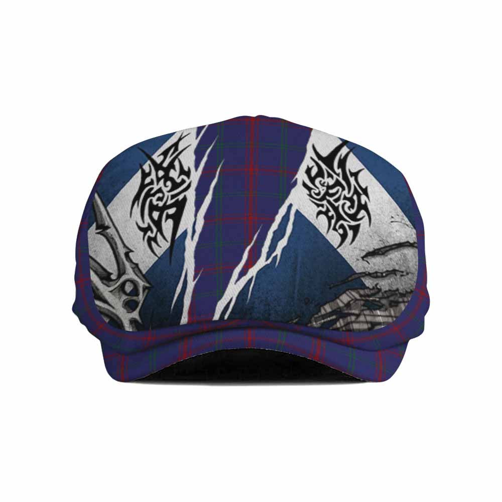 Lynch Tartan Flat Cap, Jeff Cap Scotland Flag Ripped Tribal Design