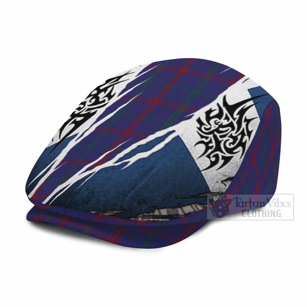 Lynch Tartan Flat Cap, Jeff Cap Scotland Flag Ripped Tribal Design