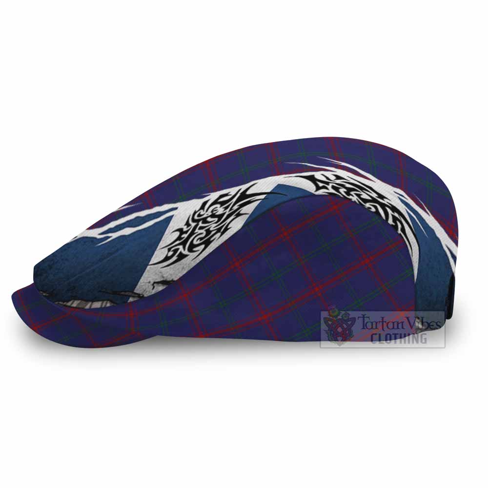 Lynch Tartan Flat Cap, Jeff Cap Scotland Flag Ripped Tribal Design