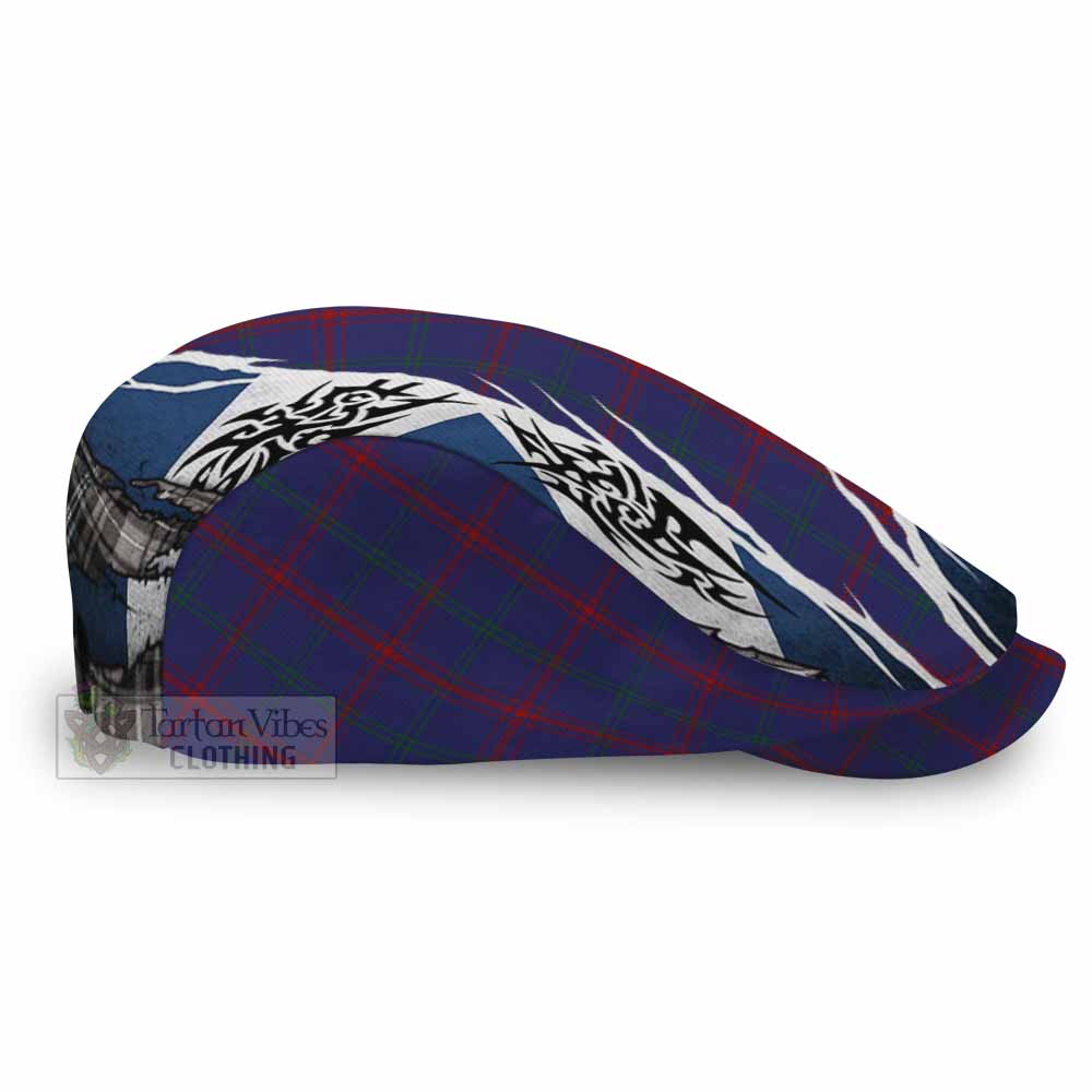 Lynch Tartan Flat Cap, Jeff Cap Scotland Flag Ripped Tribal Design