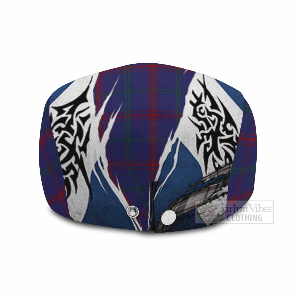 Lynch Tartan Flat Cap, Jeff Cap Scotland Flag Ripped Tribal Design