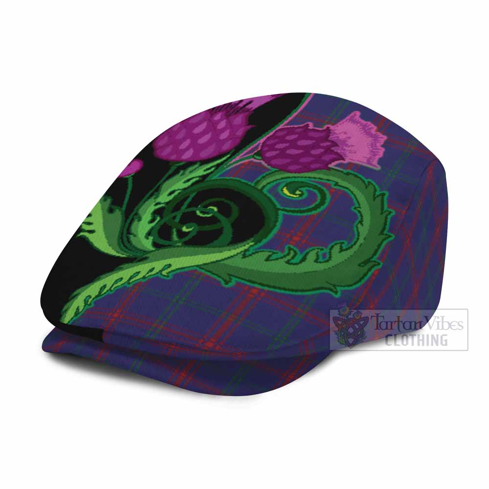 Lynch Tartan Flat Cap, Jeff Cap Traditional Scottish Thistle