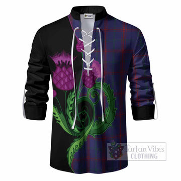 Lynch Tartan Ghillie Shirt Traditional Scottish Thistle