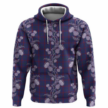 Lynch Tartan Hoodie Seamless Scottish Thistle Flowers