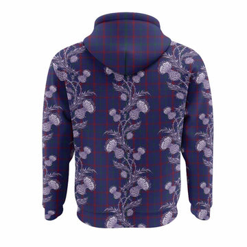 Lynch Tartan Hoodie Seamless Scottish Thistle Flowers