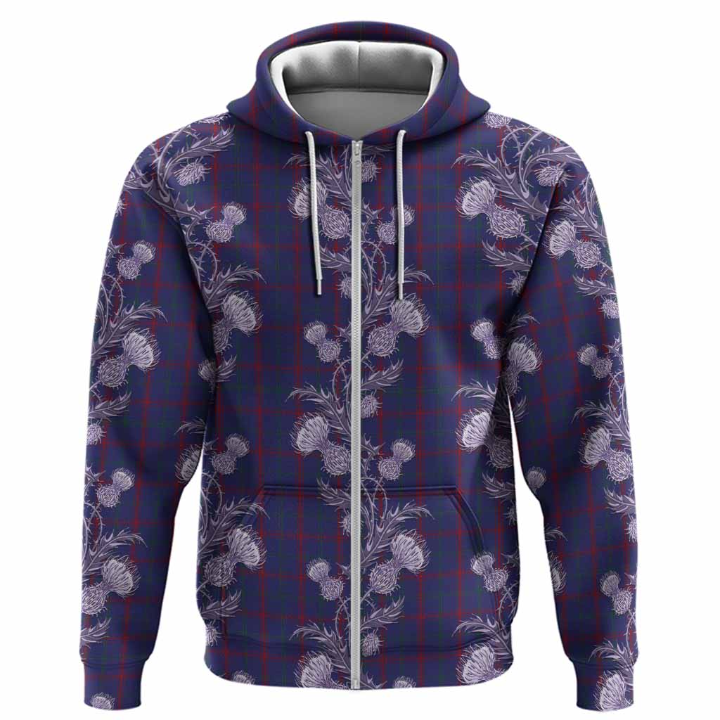 Lynch Tartan Hoodie Seamless Scottish Thistle Flowers