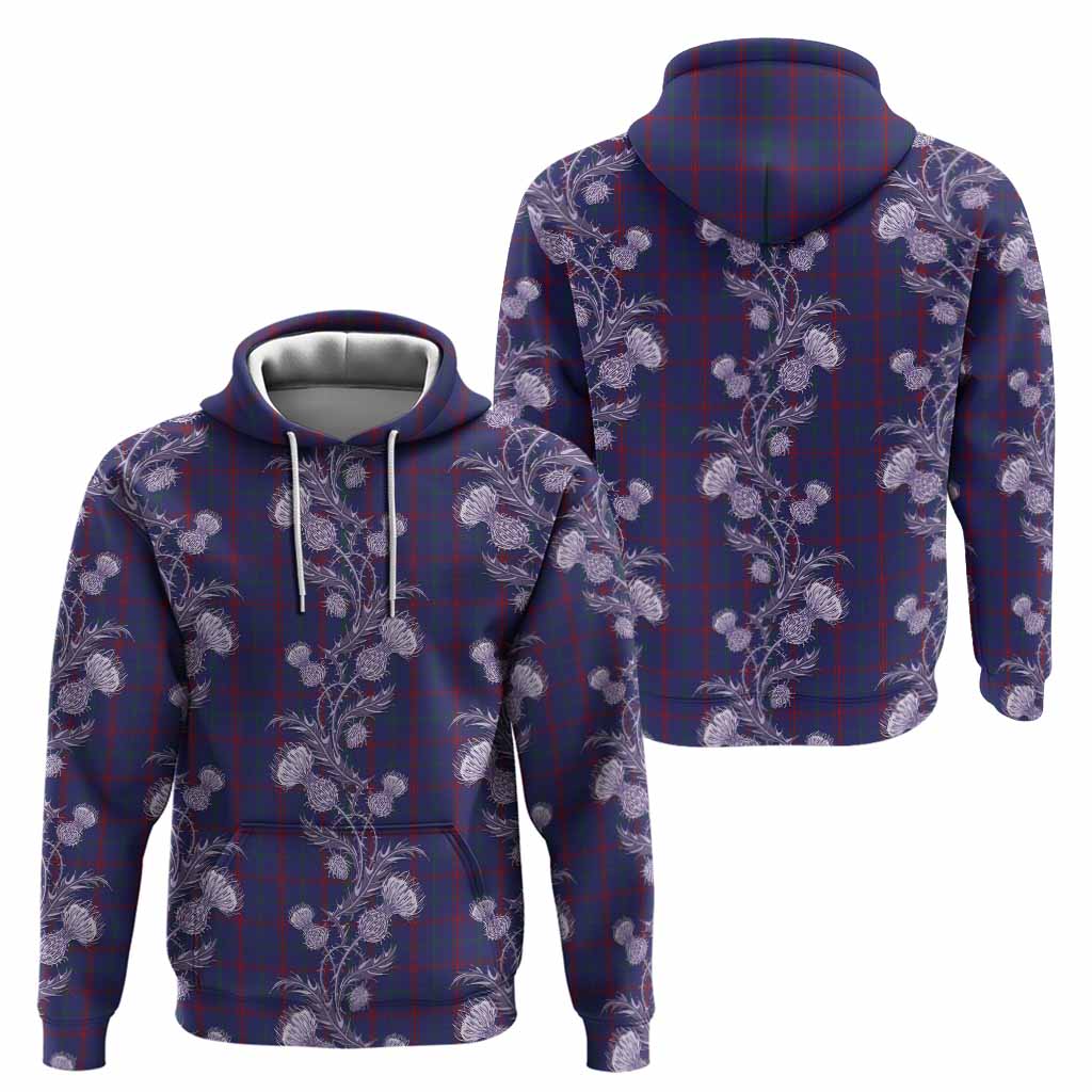Lynch Tartan Hoodie Seamless Scottish Thistle Flowers