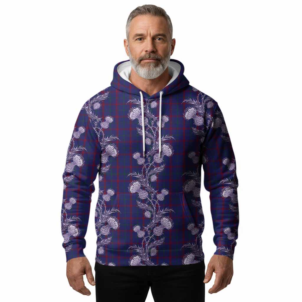 Lynch Tartan Hoodie Seamless Scottish Thistle Flowers