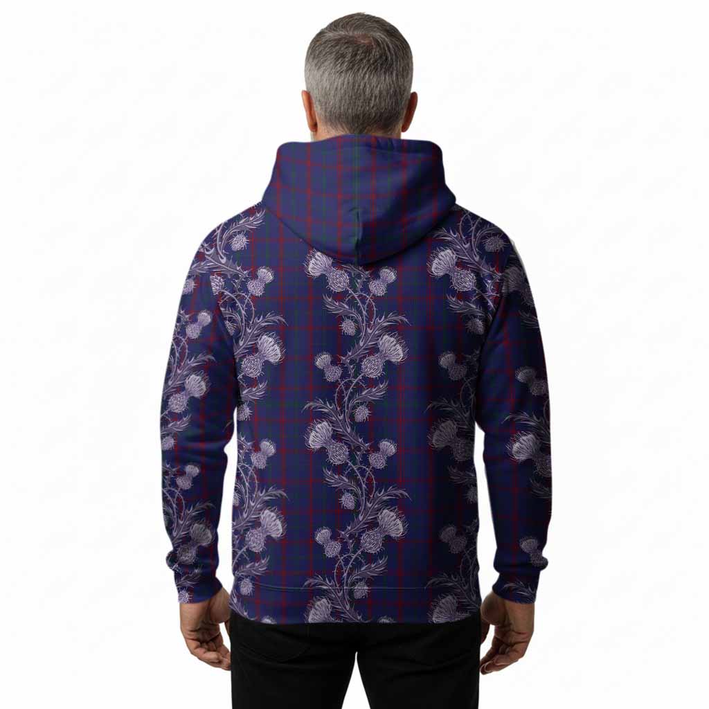 Lynch Tartan Hoodie Seamless Scottish Thistle Flowers