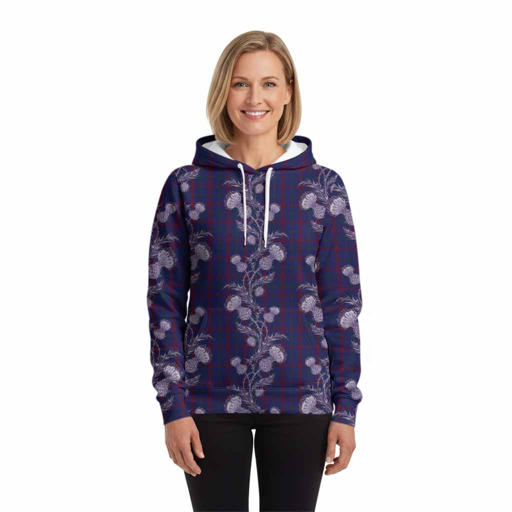 Lynch Tartan Hoodie Seamless Scottish Thistle Flowers
