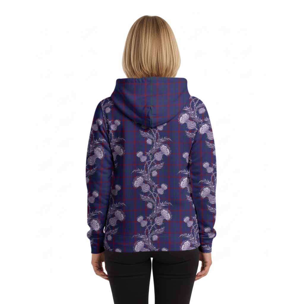 Lynch Tartan Hoodie Seamless Scottish Thistle Flowers
