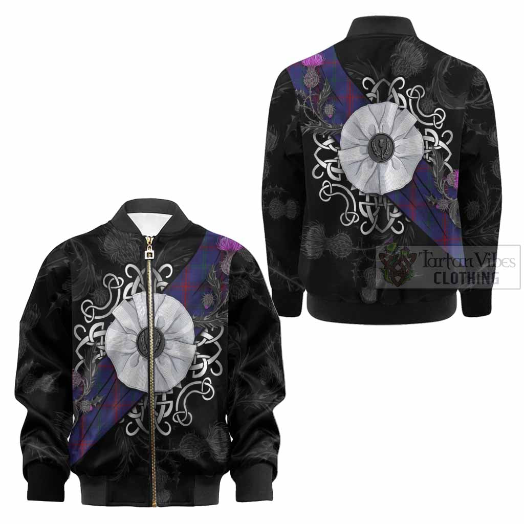 Lynch Tartan Kid Bomber Jacket Jacobite White Rose - Tartan Vibes Clothing