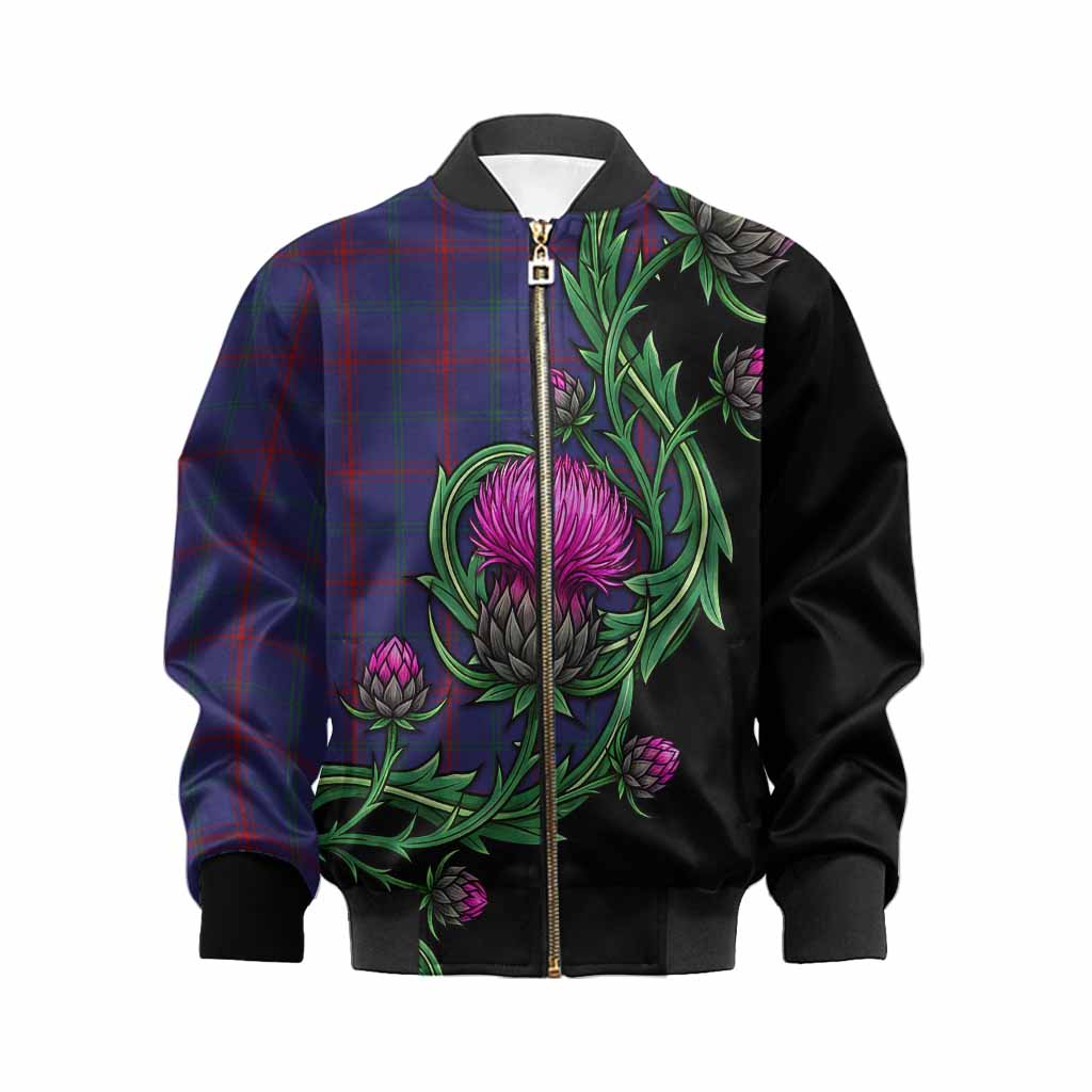 Lynch Tartan Kid Bomber Jacket Resilient Scottish Thistle Kid XS - Tartan Vibes Clothing