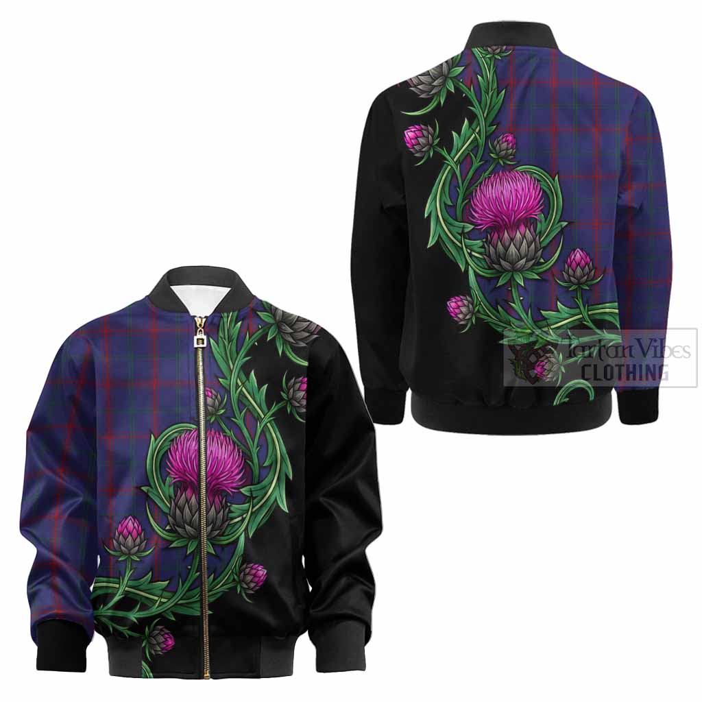 Lynch Tartan Kid Bomber Jacket Resilient Scottish Thistle - Tartan Vibes Clothing