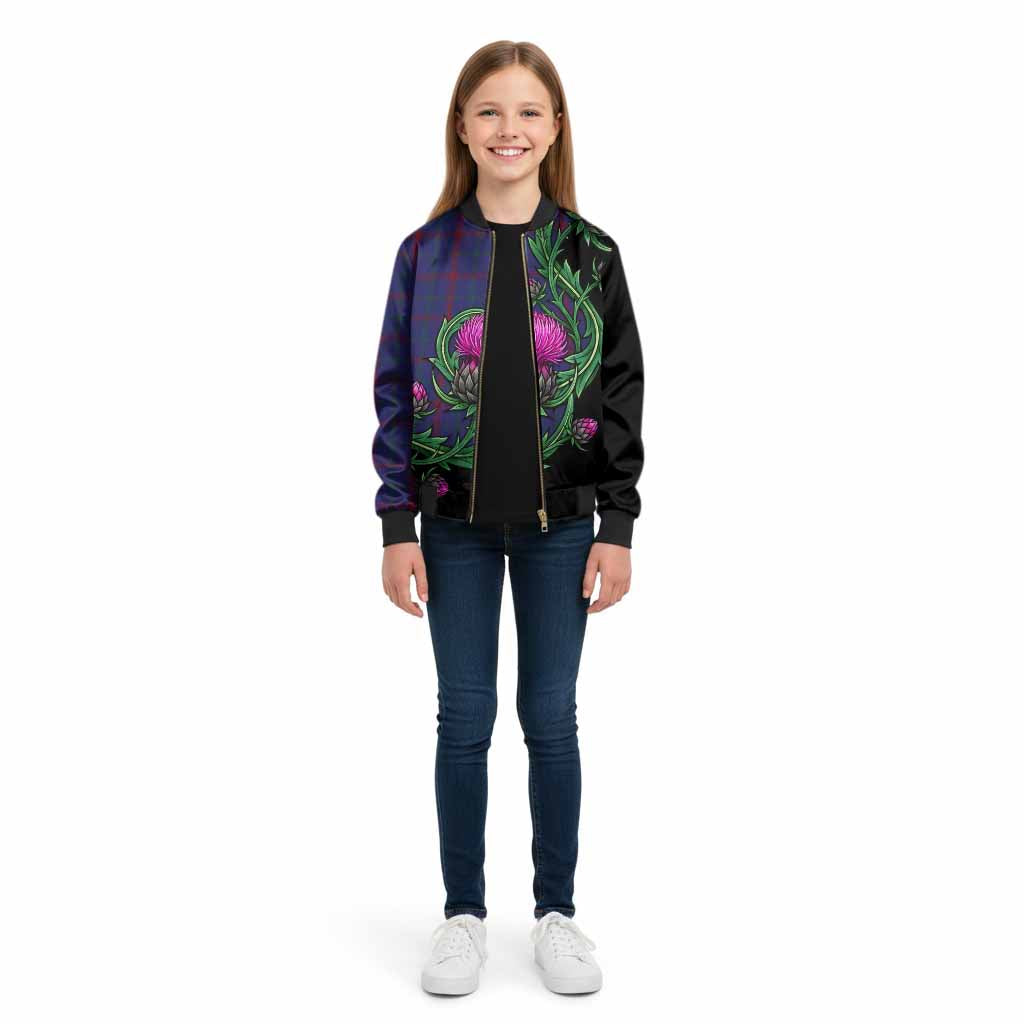 Lynch Tartan Kid Bomber Jacket Resilient Scottish Thistle - Tartan Vibes Clothing