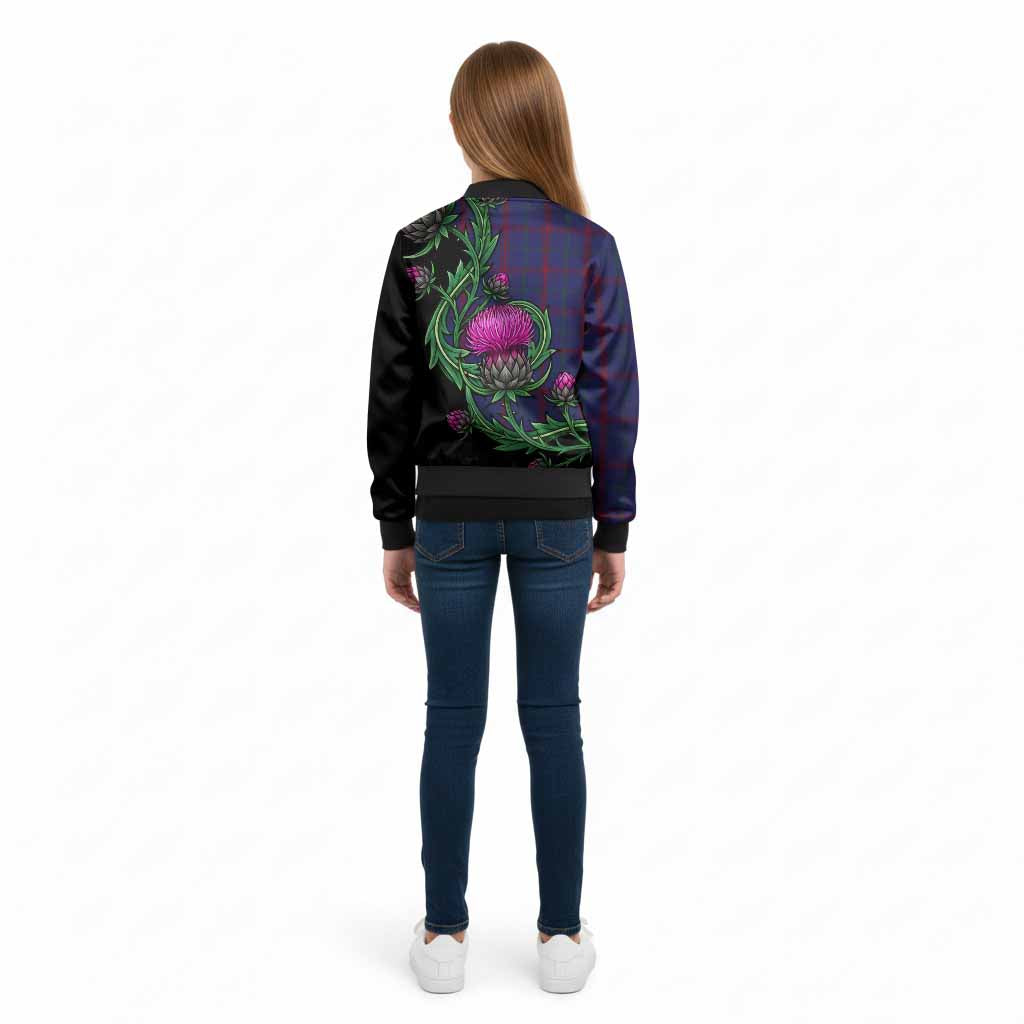 Lynch Tartan Kid Bomber Jacket Resilient Scottish Thistle - Tartan Vibes Clothing