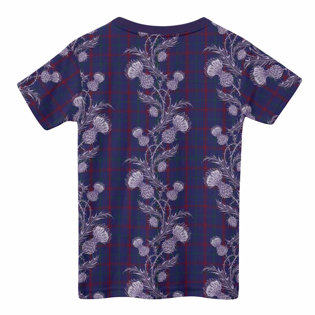 Lynch Tartan Kid T-shirt Seamless Scottish Thistle Flowers