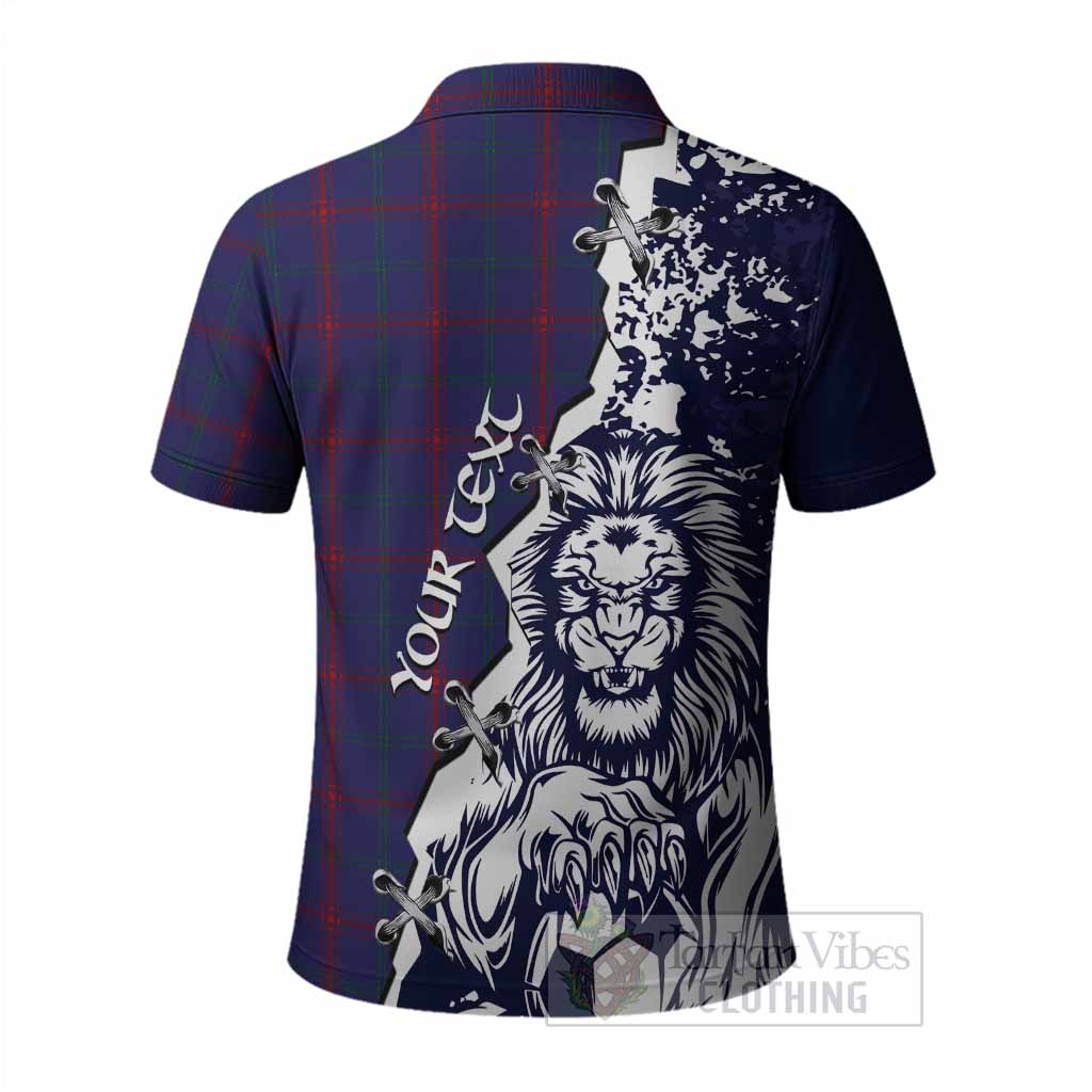 Lynch Tartan Scottish Polo Shirt Angry Lion With Soccer Ball Style