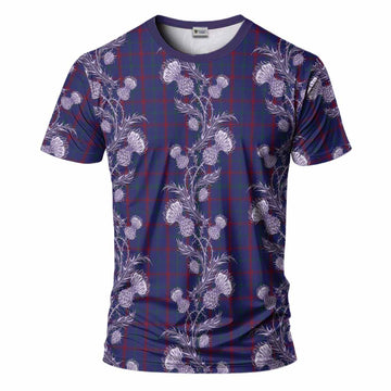 Lynch Tartan T-Shirt Seamless Scottish Thistle Flowers