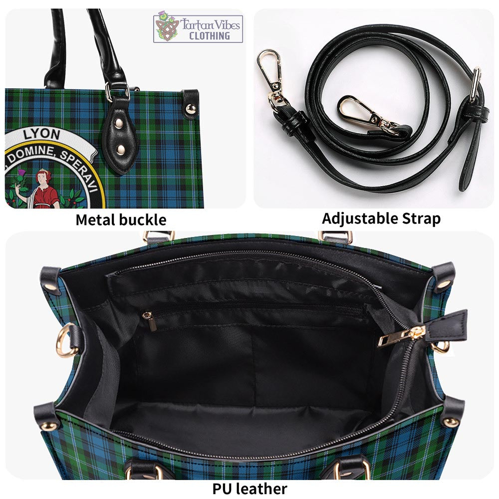 Lyon Tartan Luxury Leather Handbags with Family Crest - Tartan Vibes Clothing