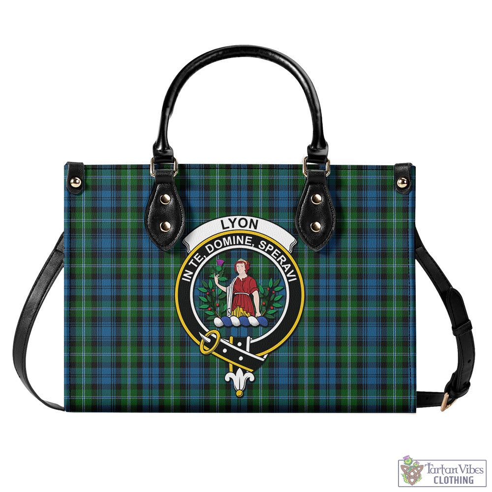Lyon Tartan Luxury Leather Handbags with Family Crest - Tartan Vibes Clothing