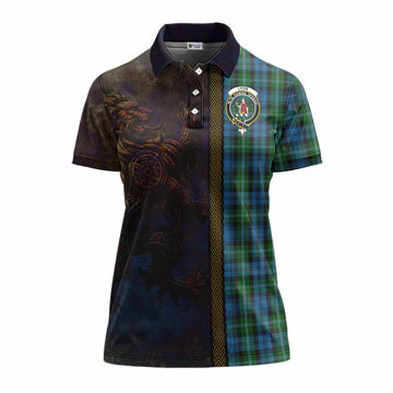 Lyon Tartan Family Crest Women's Polo Shirt Alba Gu Brath Be Brave Lion Ancient Style Women - Tartan Vibes Clothing