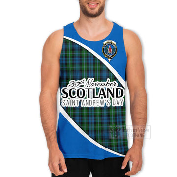 Lyon Family Crest Tartan Men's Tank Top Celebrate Saint Andrew's Day in Style Men - Tartan Vibes Clothing