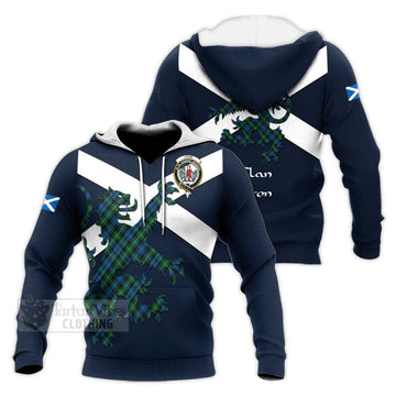 Lyon Tartan Lion Rampant Knitted Hoodie Proudly Display Your Heritage with Alba Gu Brath and Clan Name Unisex Knitted Pullover Hoodie - Tartan Vibes Clothing