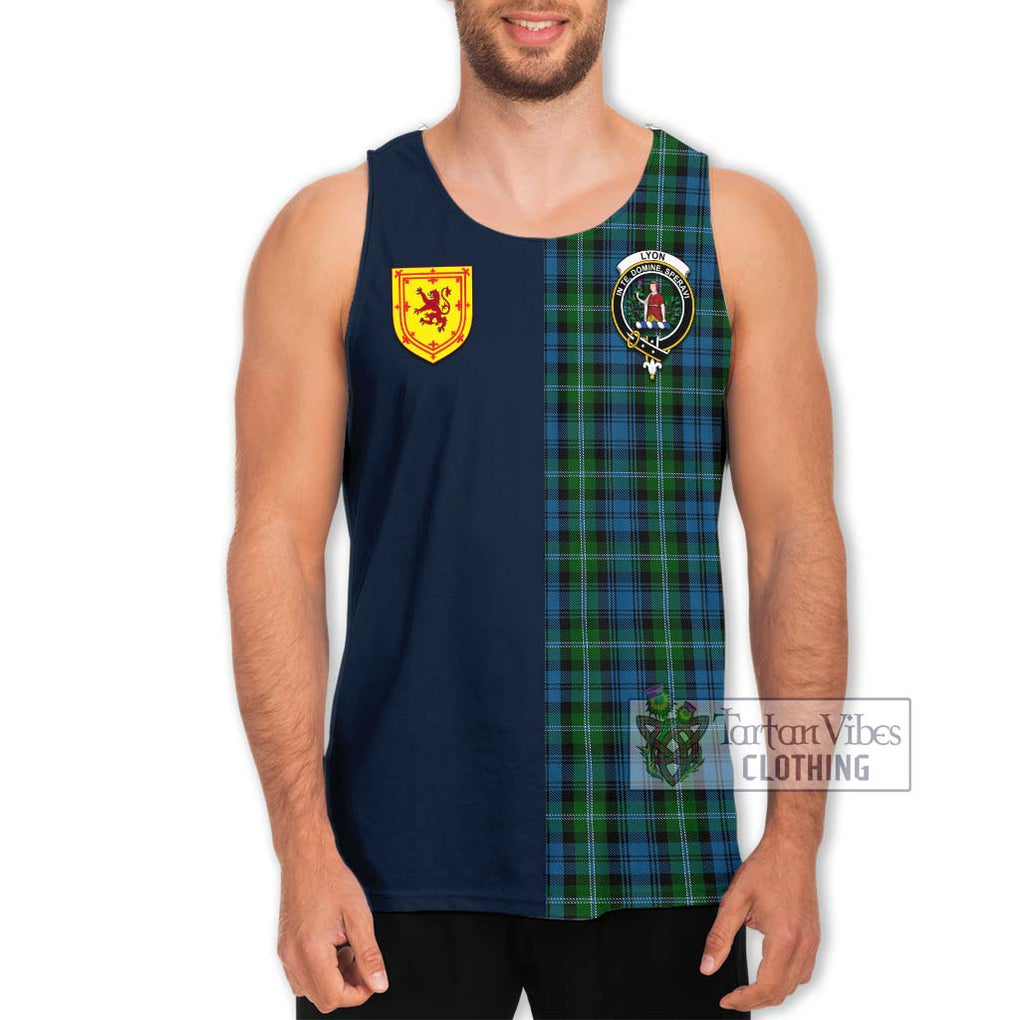 Lyon Tartan Men's Tank Top Alba with Scottish Lion Royal Arm Half Style Men - Tartan Vibes Clothing