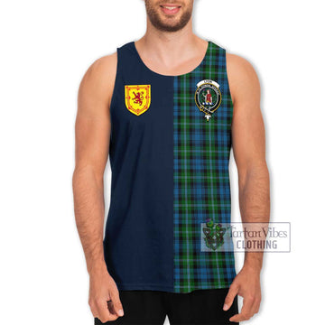 Lyon Tartan Men's Tank Top Alba with Scottish Lion Royal Arm Half Style Men - Tartan Vibes Clothing