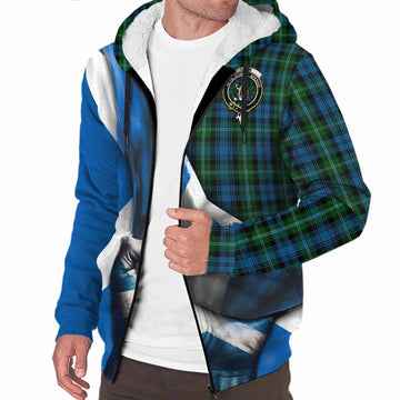 Lyon Tartan Sherpa Hoodie with Family Crest Scotland Patriotic Style Unisex S - Tartan Vibes Clothing