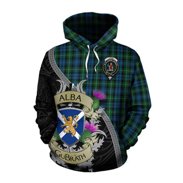 Lyon Tartan Family Crest Cotton Hoodie Lion Rampant Royal Thistle Shield Celtic Inspired Pullover Hoodie XS - Tartan Vibes Clothing