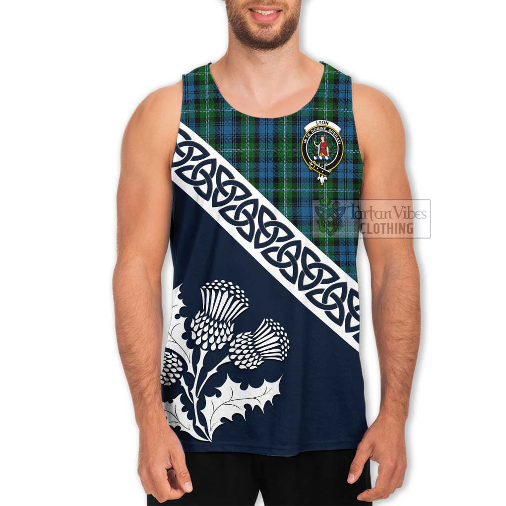 Lyon Tartan Men's Tank Top Featuring Thistle and Scotland Map Men - Tartan Vibes Clothing