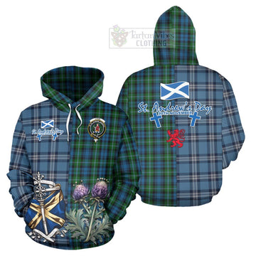 Lyon Tartan Hoodie Happy St. Andrew's Day Half Tartan Style Zip Hoodie - Tartan Vibes Clothing