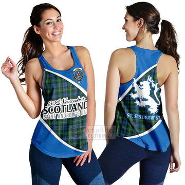 Lyon Family Crest Tartan Women's Racerback Tanks Celebrate Saint Andrew's Day in Style 4XL - Tartan Vibes Clothing