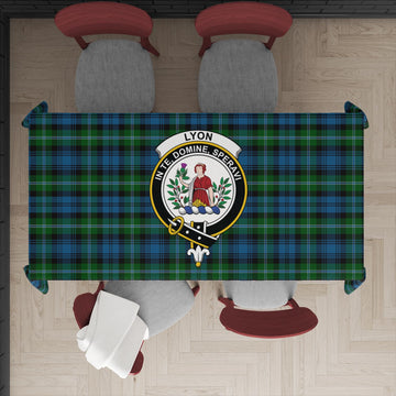 Lyon Tartan Tablecloth with Family Crest XL 57.1"x70.9"(145x180cm) - Tartan Vibes Clothing