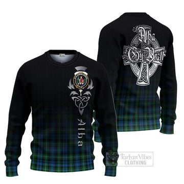 Lyon Tartan Ugly Sweater Featuring Alba Gu Brath Family Crest Celtic Inspired Unisex - Tartan Vibes Clothing